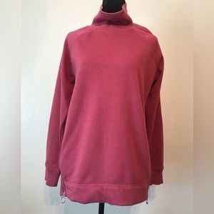 Athleta Women’s Turtleneck Sweatshirt Size M Mulberry Color Zipper Accents